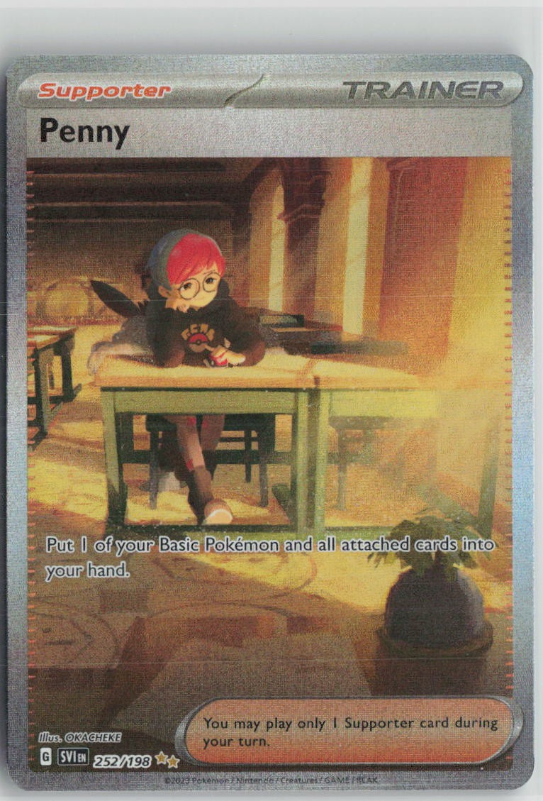 Penny 252/198 Special Illustration Rare Scarlet & Violet Pokemon Holo Near Mint
