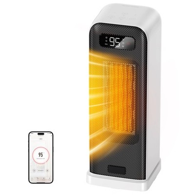 FLANUR Space Heater for Bedroom, Smart Electric Heater with WiFi and Voice Co...