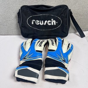 Reusch Keon R1 OT Goalkeeper Gloves Size 10 Blue White Soccer Futbol Ortho w/Bag