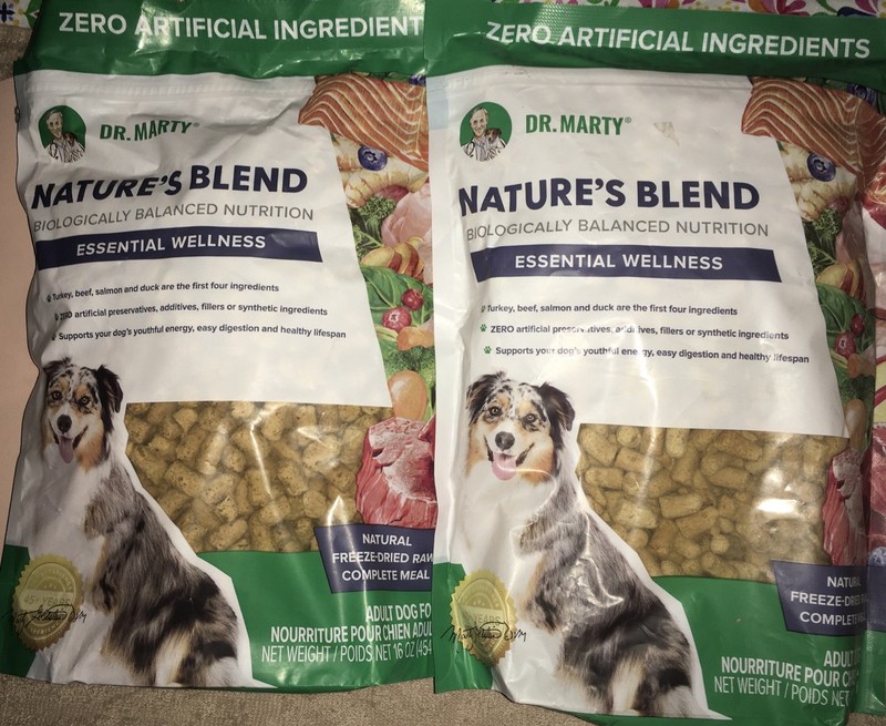 2 Dr Marty 16 Oz Bags Natures Blend Freeze Dried Raw Essential Wellness Dog Food