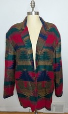Vintage Made In USA Size Large Southwestern Aztec Boho Western Blazer Lined
