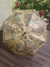 Vintage Umbrella parasol cottagecore Victorian revival metal wood mid-century