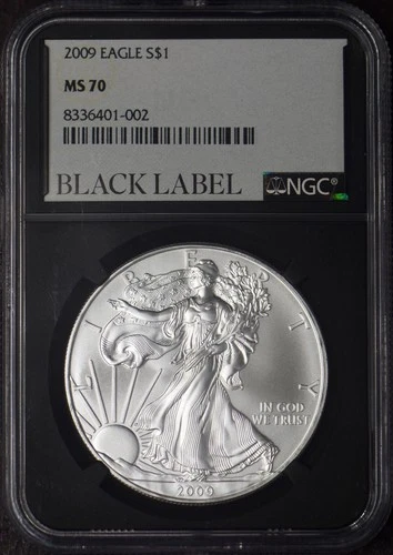 2009 American Silver Eagle - NGC MS70 - Black Label POP 30 - ✪COINGIANTS✪