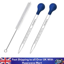 2Pcs 10ml Glass Graduated Pipette Dropper With Brush Lab Measuring Tool