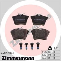 Zimmermann BremsbeläGe Hinten FüR Peugeot 407 SW CitroëN C5 III Break