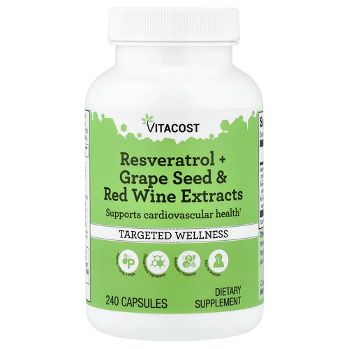 Resveratrol + Grape Seed & Red Wine Extracts, 240 Capsules