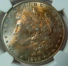 1898-O RAINBOW TONED MORGAN  DOLLAR~NGC MS65~GEM OBVERSE  TEXTILE RAINBOW TONER*