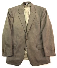 Jos A Bank 44R tan check wool signature blazer jacket sport suit coat classic