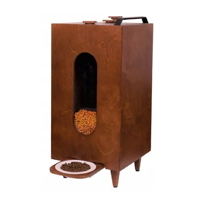 Trockenfutterspender Braun 20L Katze Hund Futterspender Futterautomat mit Schale - Bild 1 von 4
