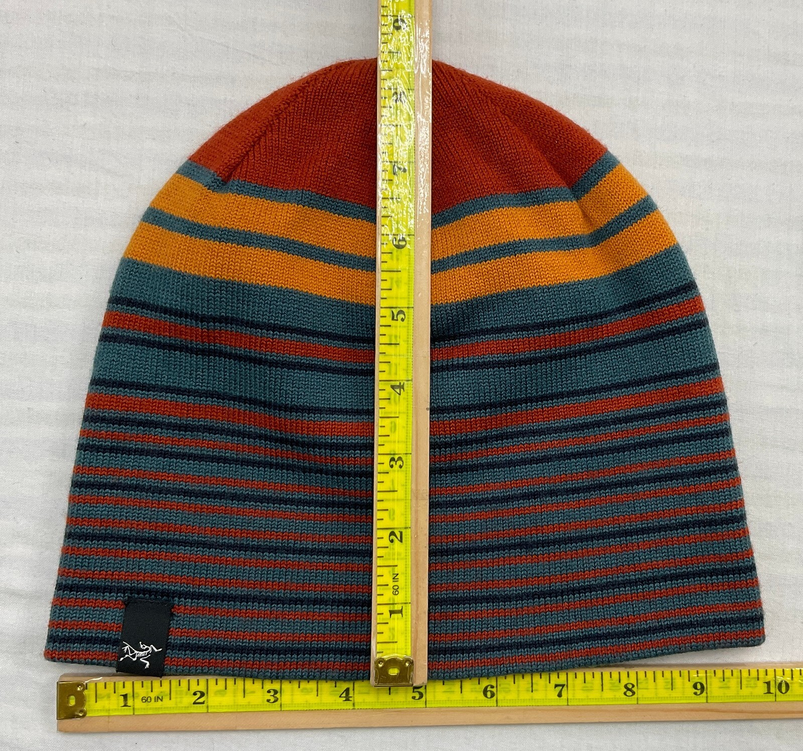 Cappello ARC'TERYX REVERSIBILE Toque Beanie a righe lavorato a maglia misto lana berretto caldo unisex