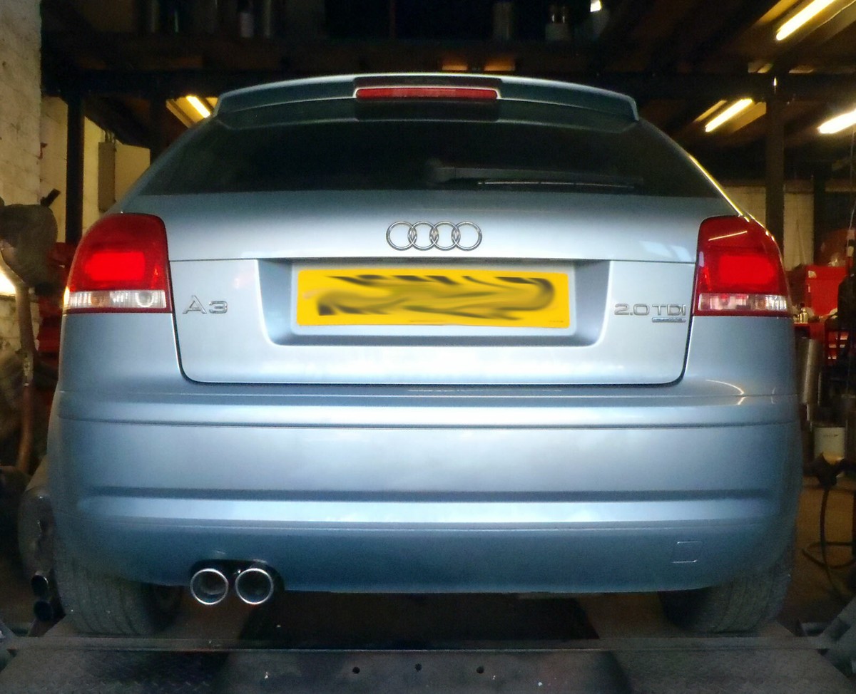 Audi S3 8P Sportback Rear Silencer Delete – Twin 3” Straight Cut Bevelled Tailpipes By Zaustworx