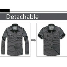 Uomo Cargo Camicia Asciugatura Veloce Staccabile Maniche da Trekking Campeggio