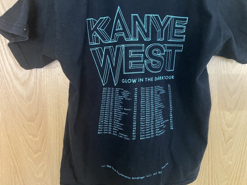 T-shirt Kanye West taglia XS crop top vintage Glow In The Dark Tour 2008 maglietta rap - Foto 4 di 16