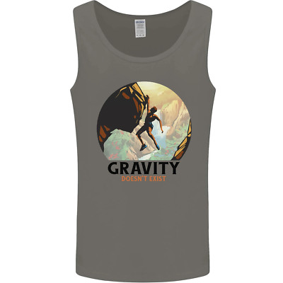 Rock Climbing Gravity Doesnt Exist Climber Mens Vest Tank Top