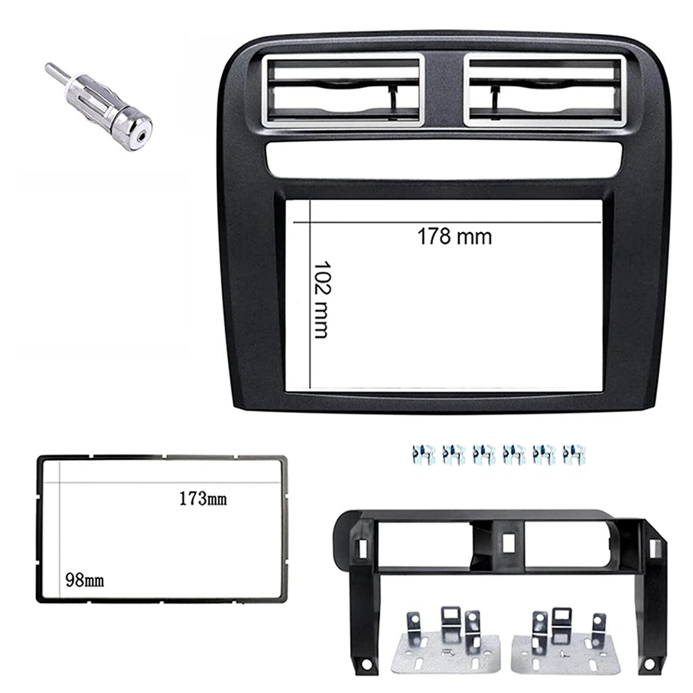 Mascherina Autoradio 2 Din Universale - Telaio Modifica Per Navigatore 178x102mm, Colore Nero, Kit Installazione Cruscotto - 3