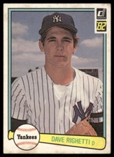 1982 Donruss #73 Dave Righetti New York Yankees baseball card