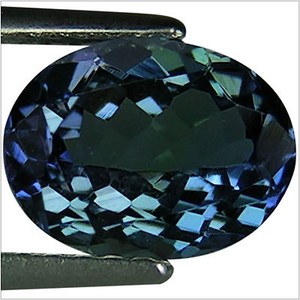 1.57 Ct AA Natural D Block Tanzanite Medium Violet Green Color Oval Cut