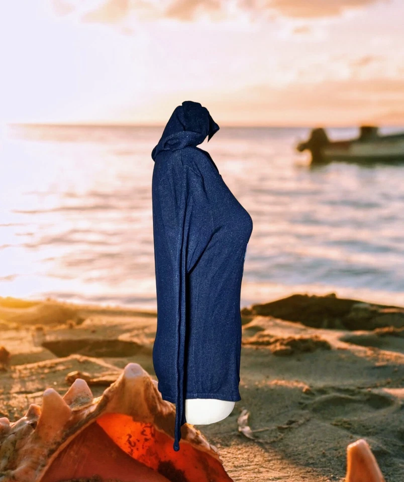 AZUL 84 Pullover Sudadera con Capucha PUT IN BAY Ohio ANCHOR Mujer Talla Pequeña TERRY POLAR Nuevo Foto 2 de 4