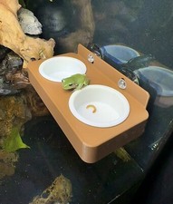 Frog Gecko Feeding Ledge Food Bowl Dish Amphibian Reptile Tank Enrichment