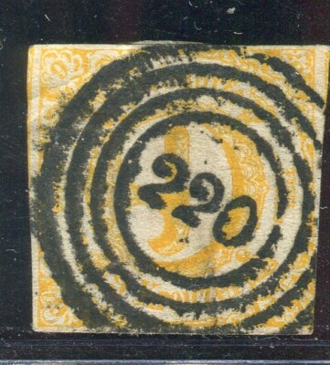 1859 GERMANY THURN AND TAXIS SOUTHERN STATES 9 KREUZEN YELLOW M 39 TT8