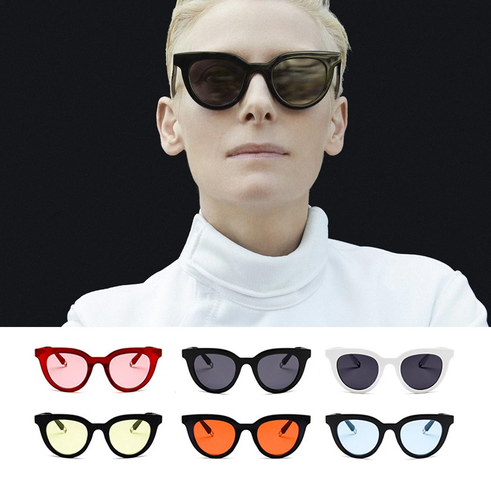 Tilda Swinton GM Cat Eye Tint Lens 50' 60' Vintage Retro Women Ladies Sunglasses