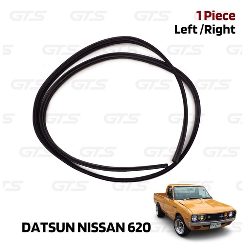 Pair Of Glass Run Channels – For Nissan Datsun 720 Pickup Truck 1980-1986, Black Rubber - View #3