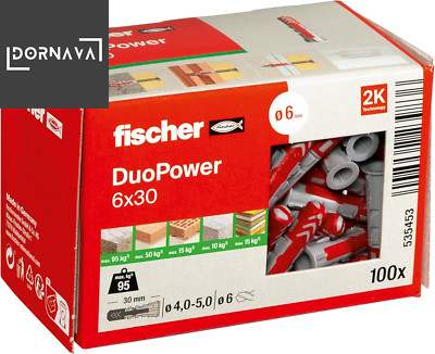 Fischer Duopower 6 X 30, Universaldübel, Leistungsstarker 2-Komponenten-Dübel, K