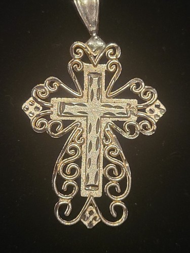 14k Gold Cross, Filigree Design Cross, Gold Filigree Cross, 14k Cross