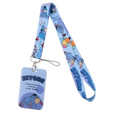 Winnie the Pooh Character Themed Eeyore Lanyard ID Badge Holder Keychain Blue