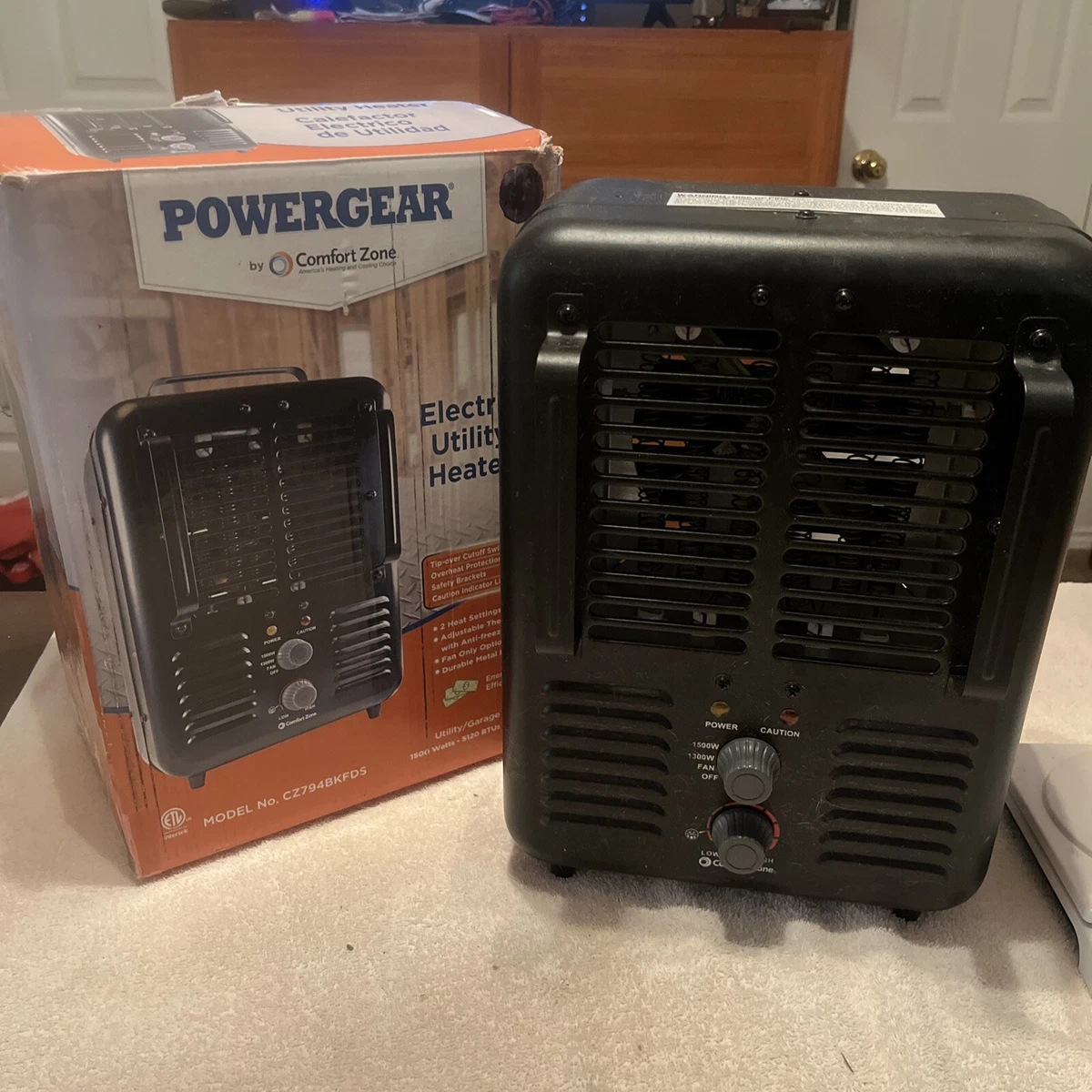 Powergear electric utility heater Model CZ794BKFDS | eBay