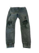 KSCY Mens Denim Jeans Size W32 L31 Grey Distressed Melbourne Kiss Chasey Pockets