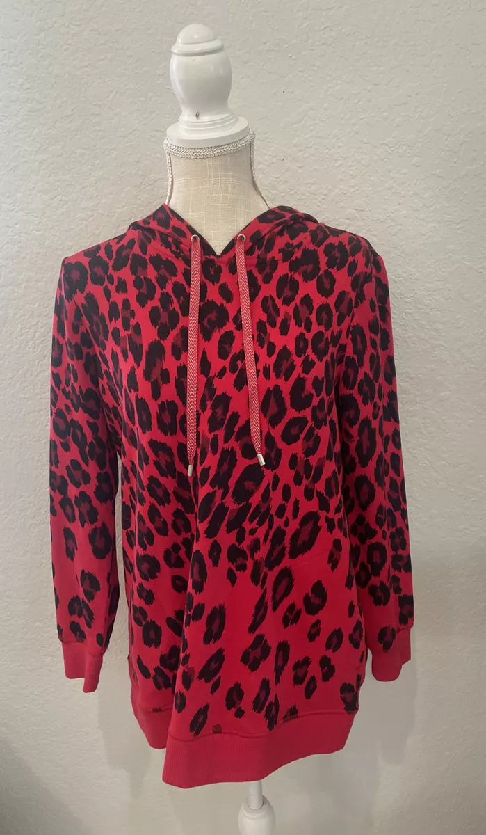 Red leopard print best sale hoodie