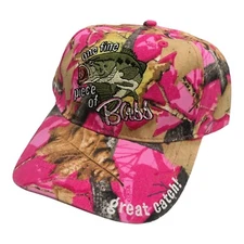 Reel Angler "One Fine Piece of Bass, Great Catch!" Pink Camouflage Hat