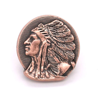 Left Facing Chief Head Concho Antique Copper 1-1/4'' 3665-10 by Stecksstore