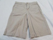 VINEYARD VINES boys 16 khaki cotton flat front adjustable waist shorts