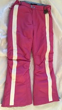Lands End Girls Snow Pants Size 10 Pink/ Ivory Ski Snowboarding Sledding