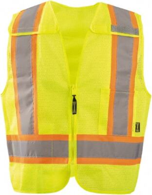 OccuNomix ECO-IMB2TX-Y2X High Vis Vest: 2X-Large, Yellow, Zipper Close, 2 Pocket