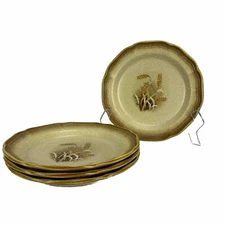 Vintage Mikasa Whole Wheat Granola E8001 8” Salad Plates Lot of 4 Japan EUC