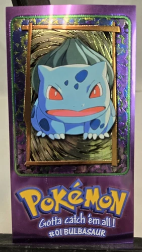 Vintage Pokemon Card Bulbasaur Topps TV Animation Edition 3 of 5 Jumbo Holo