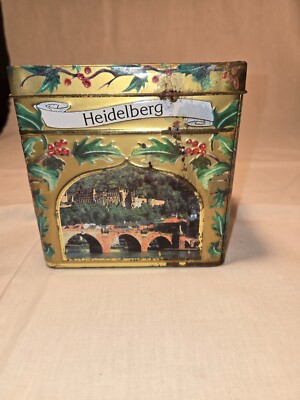Lambertz Christmas Cookie Tin With Music Box Plays Jingle Bells