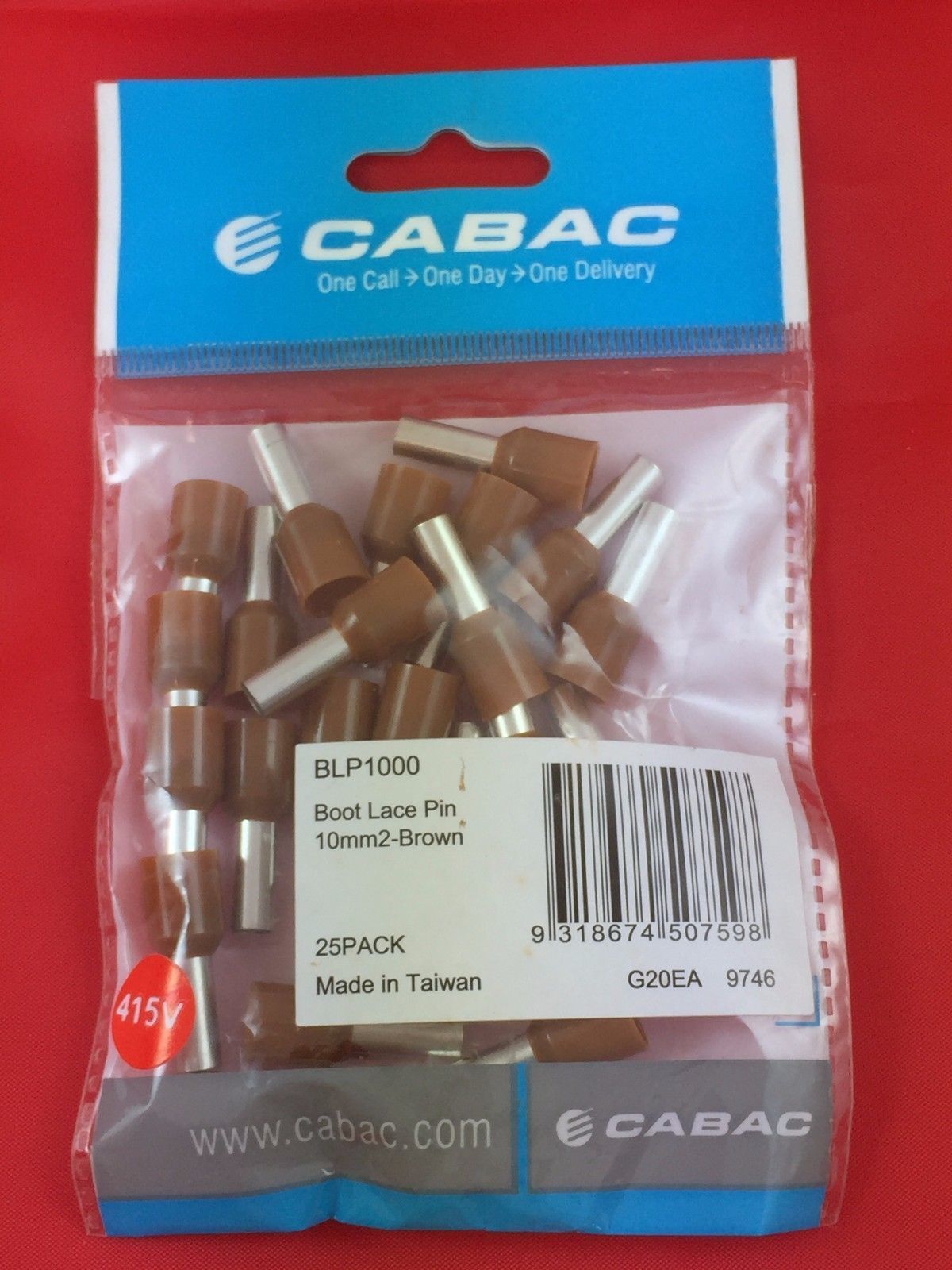 CABAC BLP 25 Boot Lace Pin Lugferrule 10mm2 Brown for sale online eBay