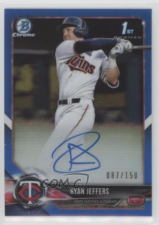 2018 Bowman Draft Chrome Pick Blue Refractor /150 Ryan Jeffers #CDA-RJ Auto j6a