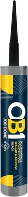 OB1 Multi-Surface Construction Sealant Adhesive Silicone Waterproof, 290ml Black