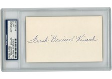 Frank Bruiser Kinard Autographed Brooklyn Dodgers Index Card Slabbed PSA 54922