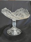 Vintage  Higbee "Little Ladders" Glass Compote/Scalloped Edge Pedestal Dish — photo 2