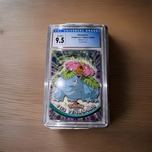 Venusaur Pokemon Topps Series 1 #3 First Print Blue Label CGC 9.5 Gem Mint