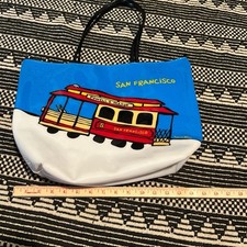 Borsa shopper Marc Tetro San Francisco in vinile. Carrello Powell & Mason. Blu.