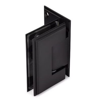 Symphony 90° Wall to Glass Hinge Offset Backplate & 5° Offset - Matte Black