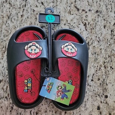 Super Mario Brothers Boys Slide Sandals Beach Shoes Size 12 Nintendo