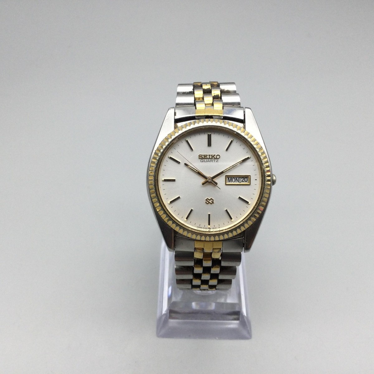 Seiko Watch Mens 36mm Two-Tone Day-Date Stainless Steel Dress New